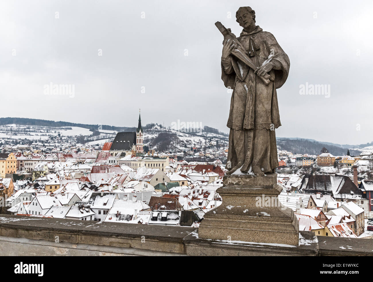 Blick auf die Stadt Cesky Krumlov, Tschechische Republik, Stockfoto