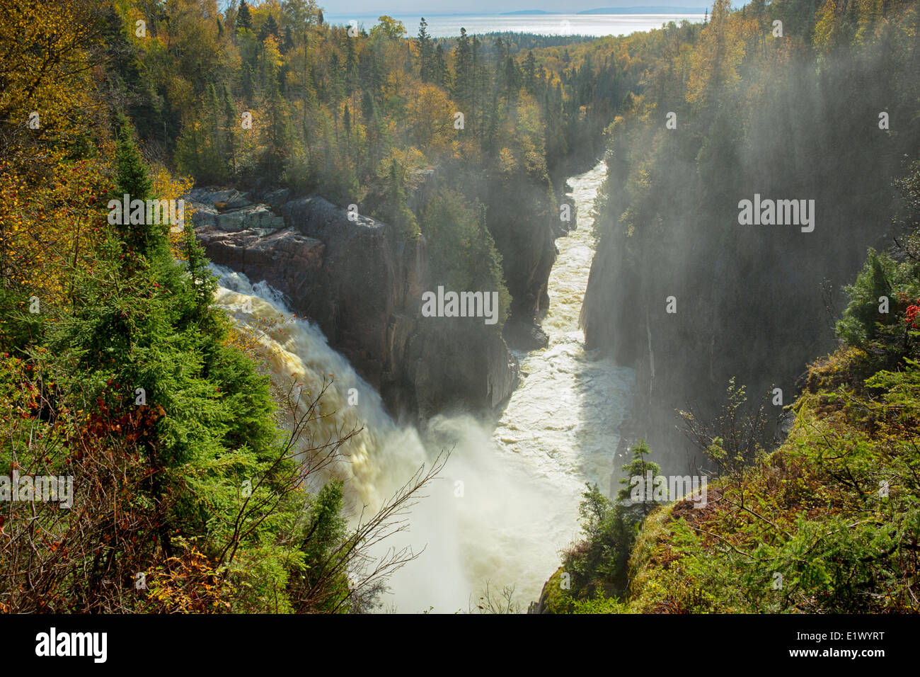 Aguasabon Wasserfälle und Klamm, Terrace Bay, Ontario, Kanada Stockfoto