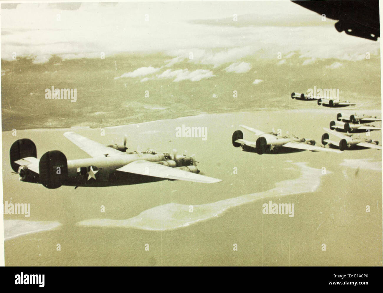 Betriebsgruppe; 7. Air Force; 6., 9., 22., 334th; B-24S Stockfoto