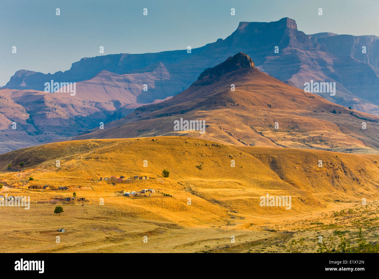 Mont Aux-Quellen in der Nähe von Bergville, Berge von den Drakensbergen, Kwazulu-Natal, Südafrika Stockfoto