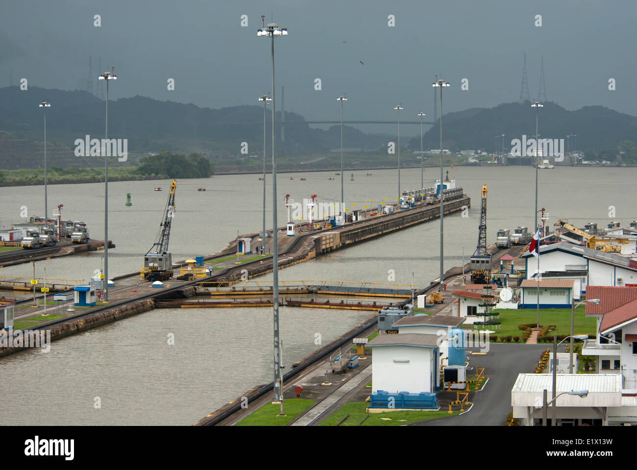 Miraflores-Schleusen am Panamakanal Stockfoto