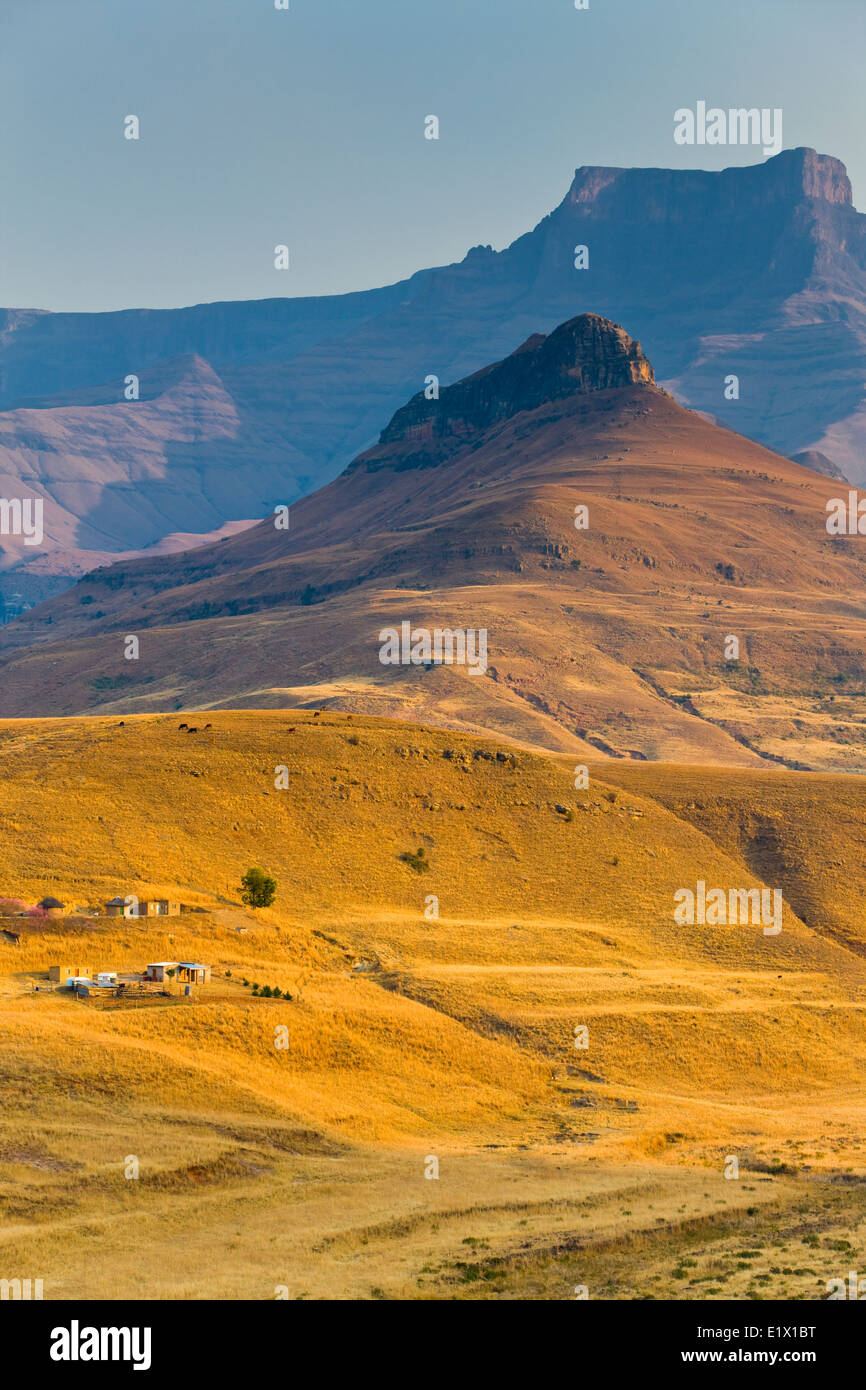 Mont Aux-Quellen in der Nähe von Bergville, Berge von den Drakensbergen, Kwazulu-Natal, Südafrika Stockfoto