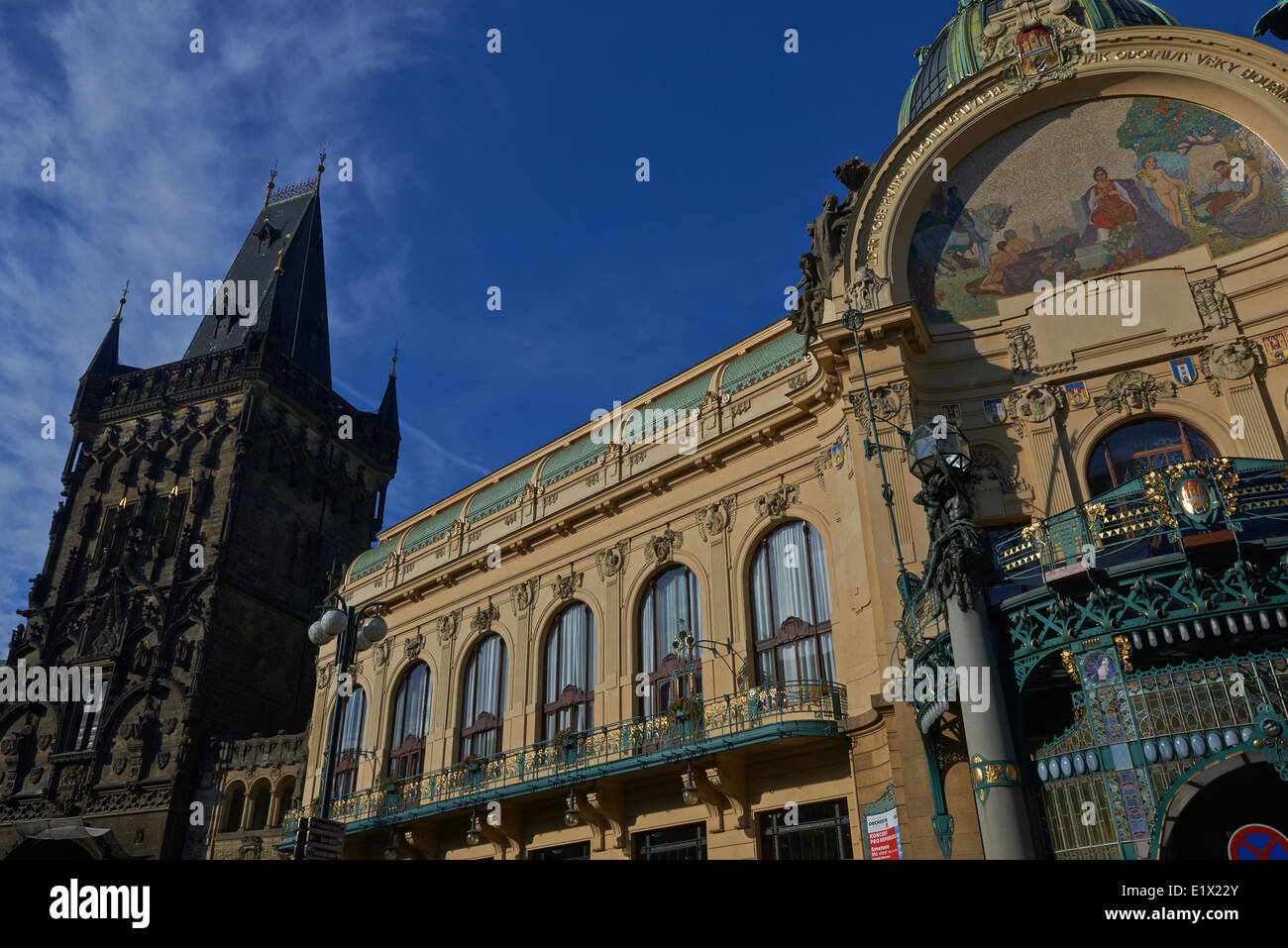 Gemeindehaus, Obecni Dum, Prikopy, Altstadt (UNESCO), Prag Tschechische Republik Stockfoto