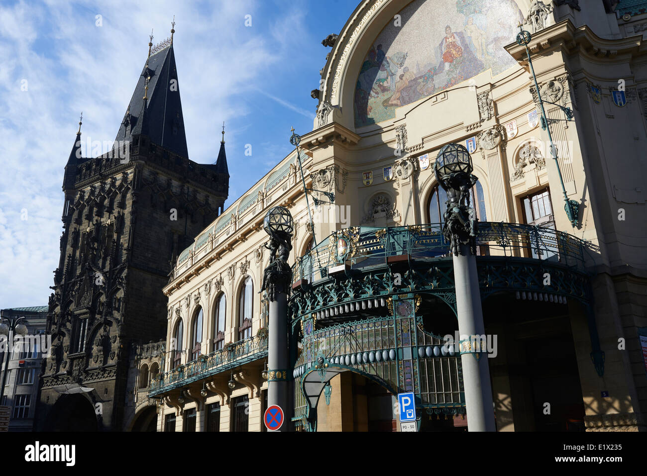 Gemeindehaus, Obecni Dum, Prikopy, Altstadt (UNESCO), Prag Tschechische Republik Stockfoto