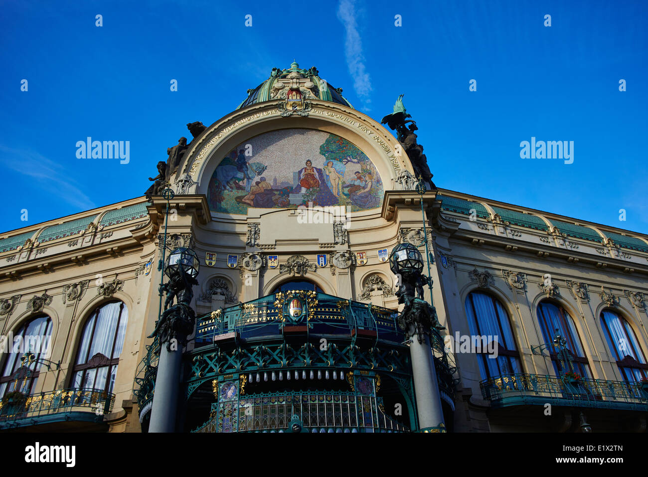 Gemeindehaus, Obecni Dum, Prikopy, Altstadt (UNESCO), Prag Tschechische Republik Stockfoto