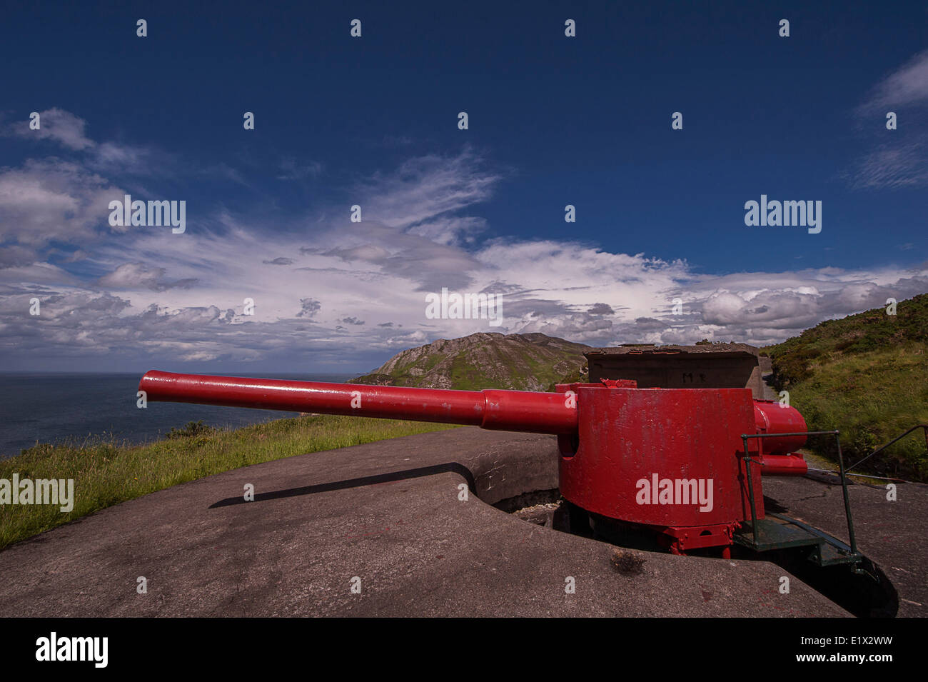 6-Zoll-Coastal Verteidigung Waffe an Fort Bildung, Linsfort, County Donegal, Irland Stockfoto