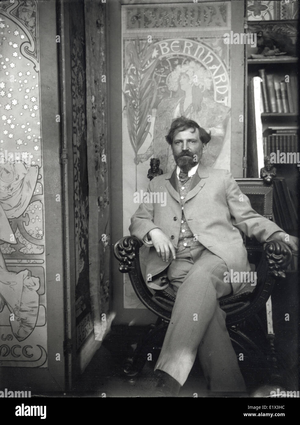 Alphonse Mucha war ein tschechoslowakischer Maler berühmt für seine Jugendstil-styl Stockfoto
