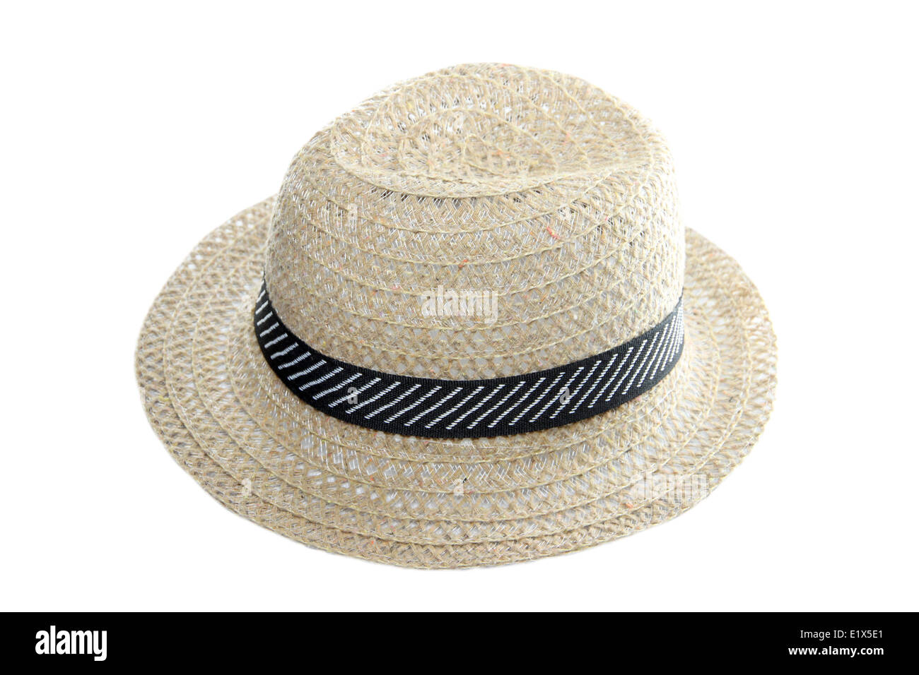Braune Tuch Hut isoliert auf weißem Hintergrund. Stockfoto