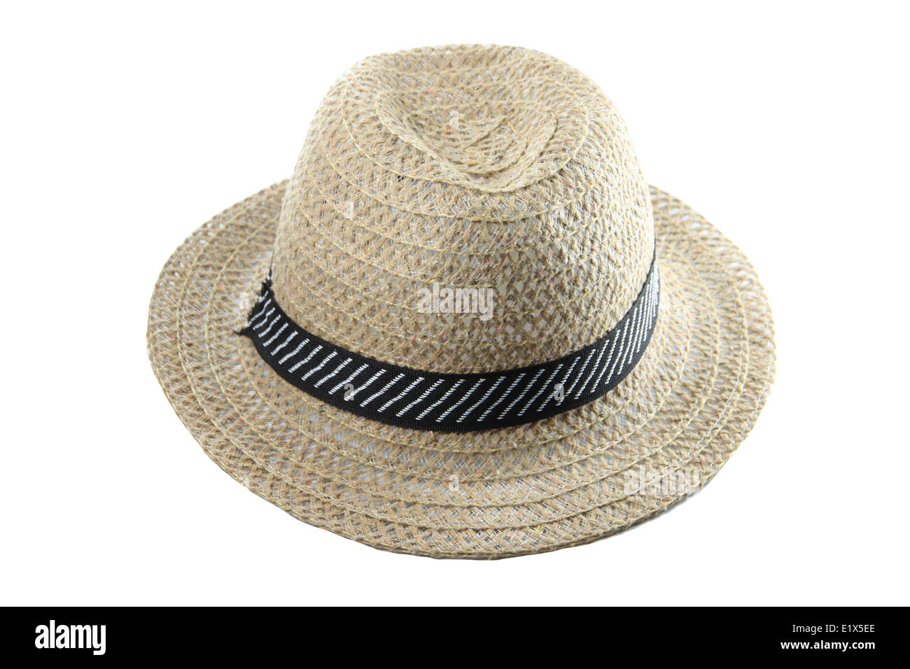 Braune Tuch Hut isoliert auf weißem Hintergrund. Stockfoto