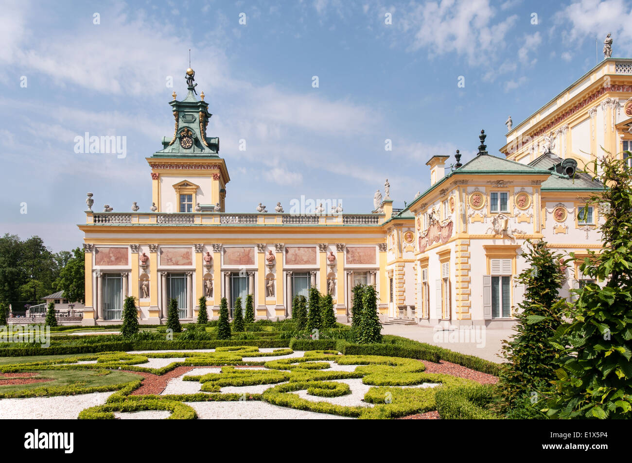 Barocke Wilanow Palast in Warschau, Polen, gebaut vom polnischen König Jan III. Sobieski Stockfoto