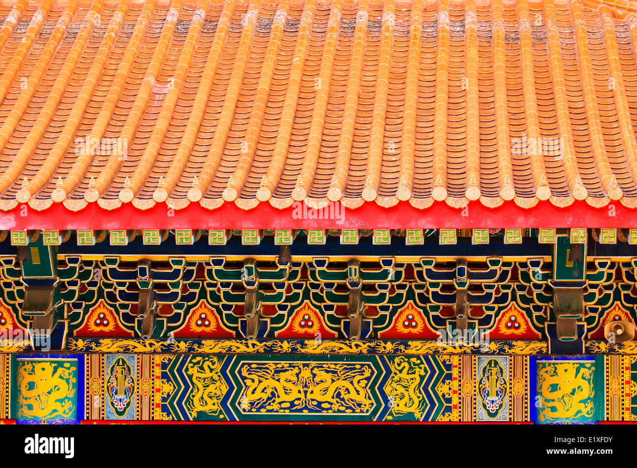Dach des chinesischen Tempel, Thailand. Stockfoto