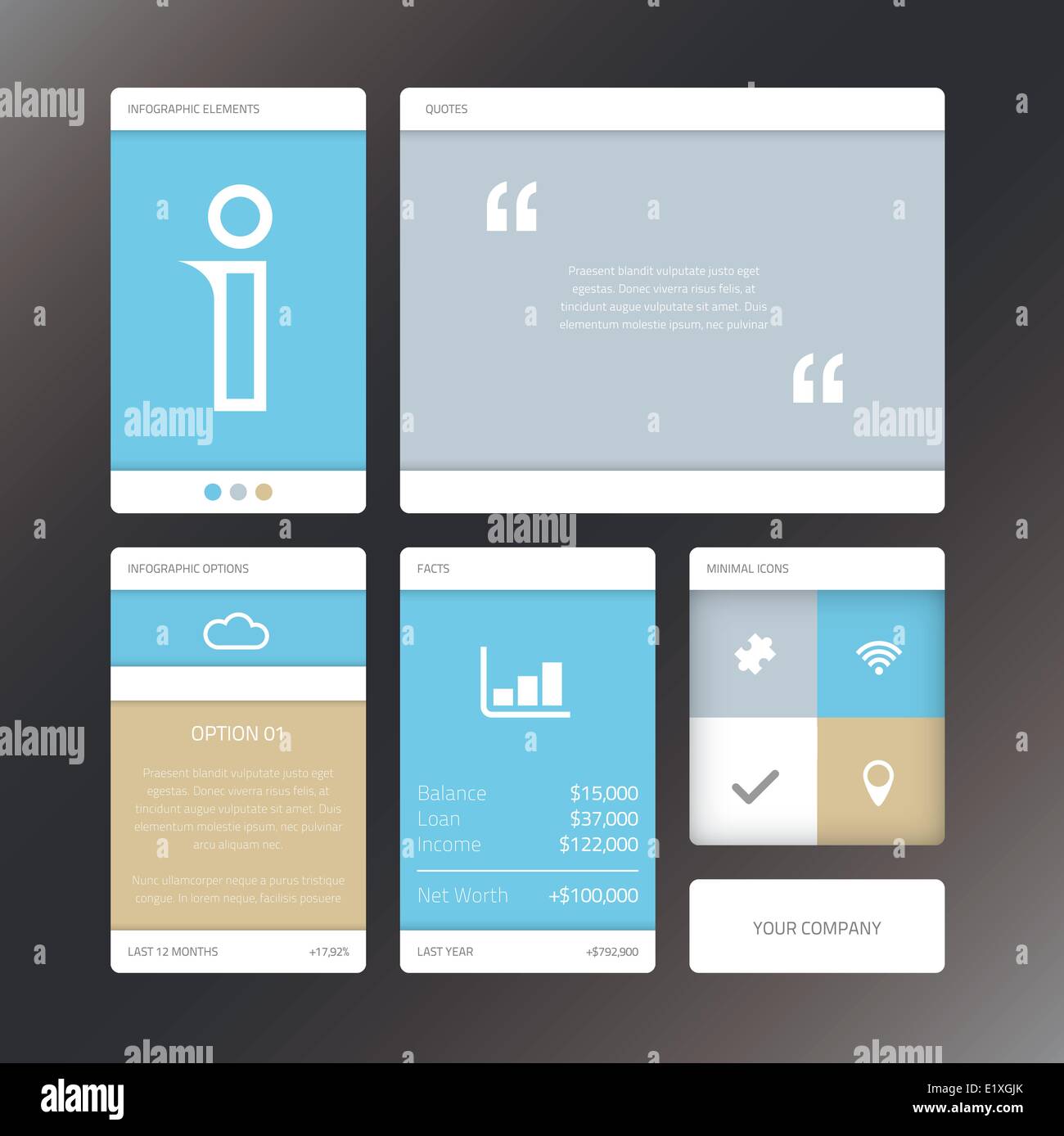 Vector Illustration minimal Infografik flachen Ui Design-Elemente Stock Vektor