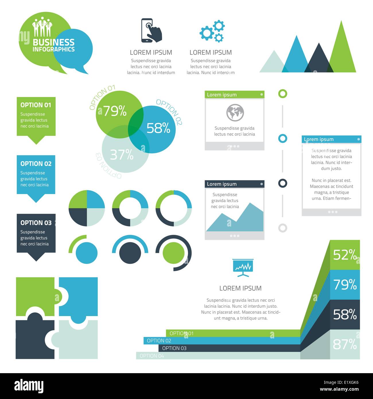 Moderne Reihe von Business-Infografik-Vektor-Elemente Stock Vektor