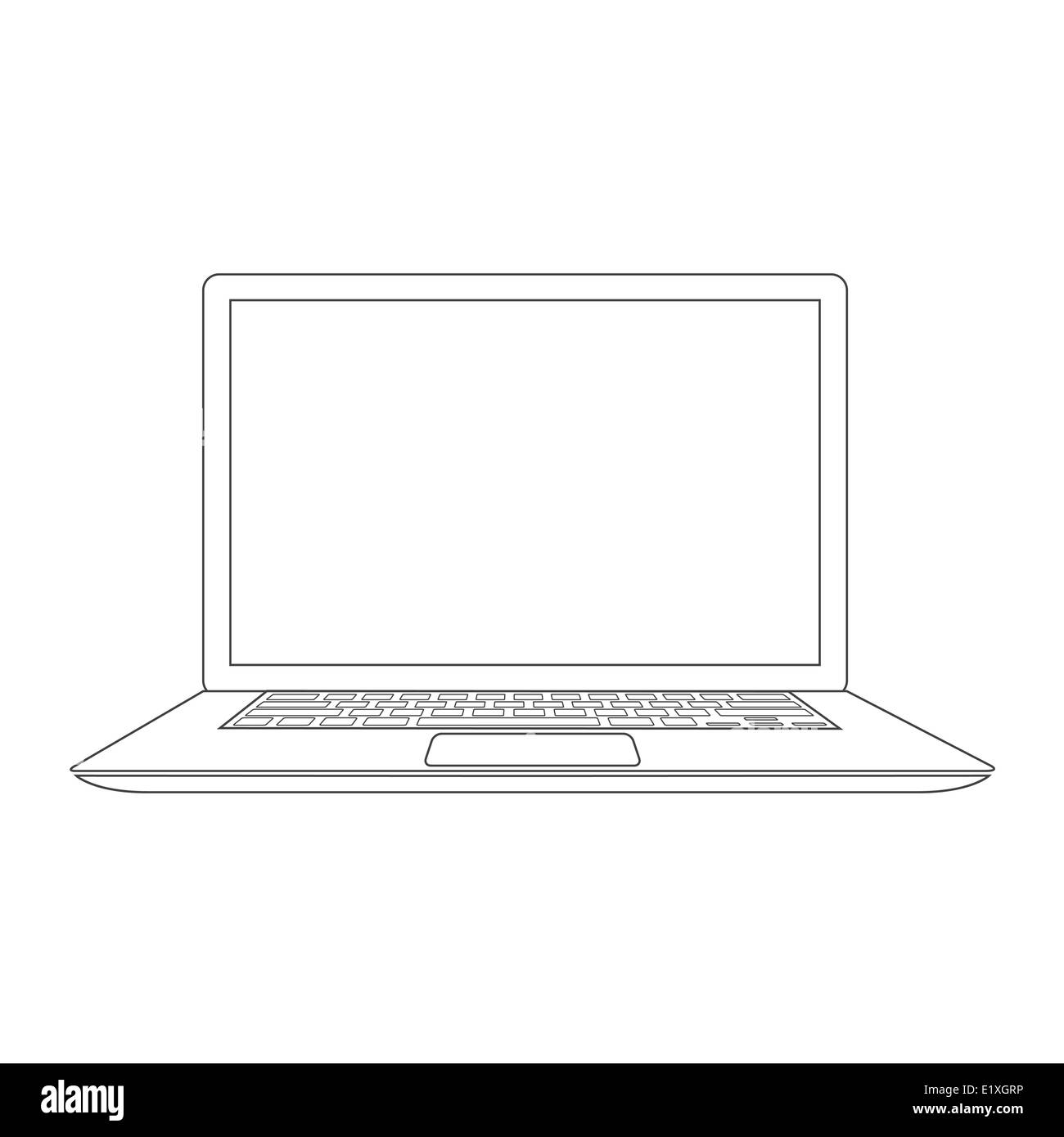 Beschriebenen Laptop-Vektor-illustration Stock Vektor