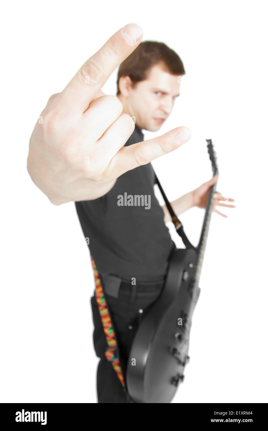 Gitarrist. Rock-Musiker Stockfoto