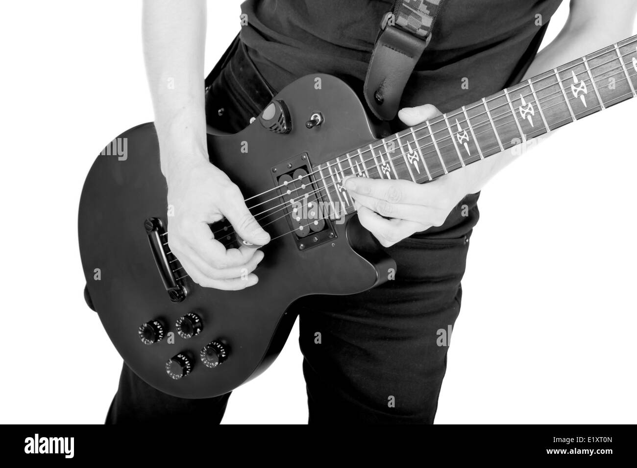 Sänger mit Gitarre Stockfoto