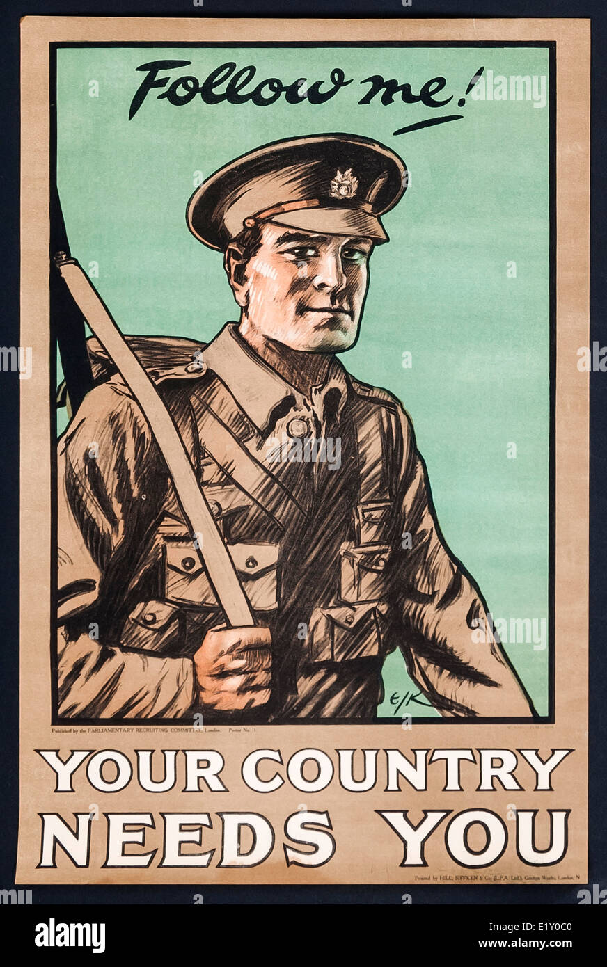 Britische ersten Weltkrieg Rekrutierung Plakat Stockfoto