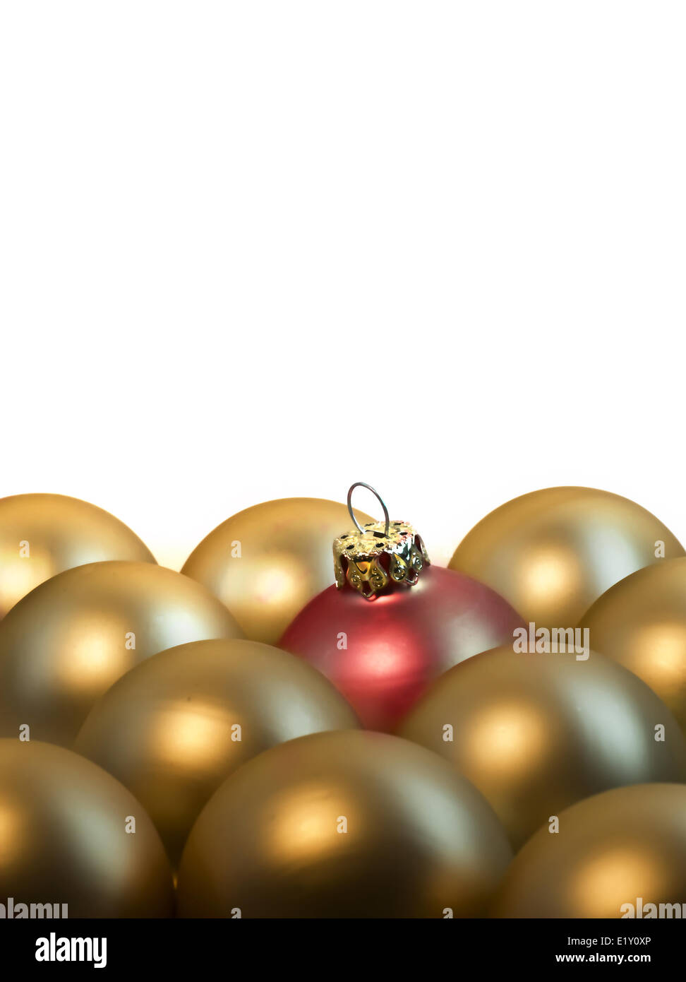 Goldene Und Rote Weihnachtskugeln Stockfoto