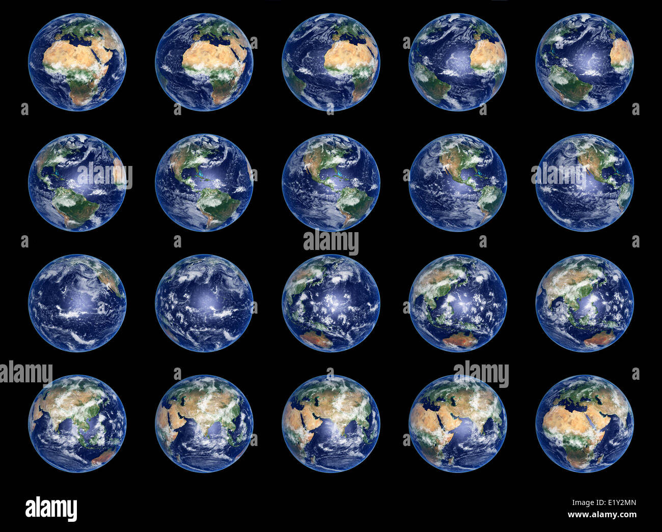 Erde-Globen Sammlung Stockfoto