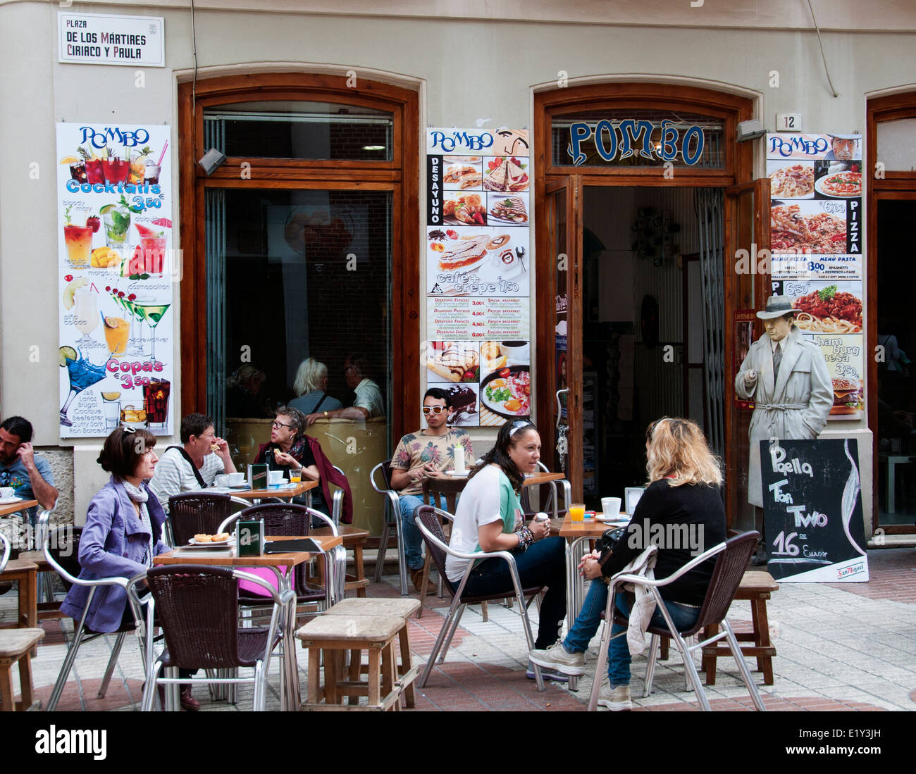 Malaga Spanien Bar Pub Cafe Mittelstadt Spanisch Stockfoto