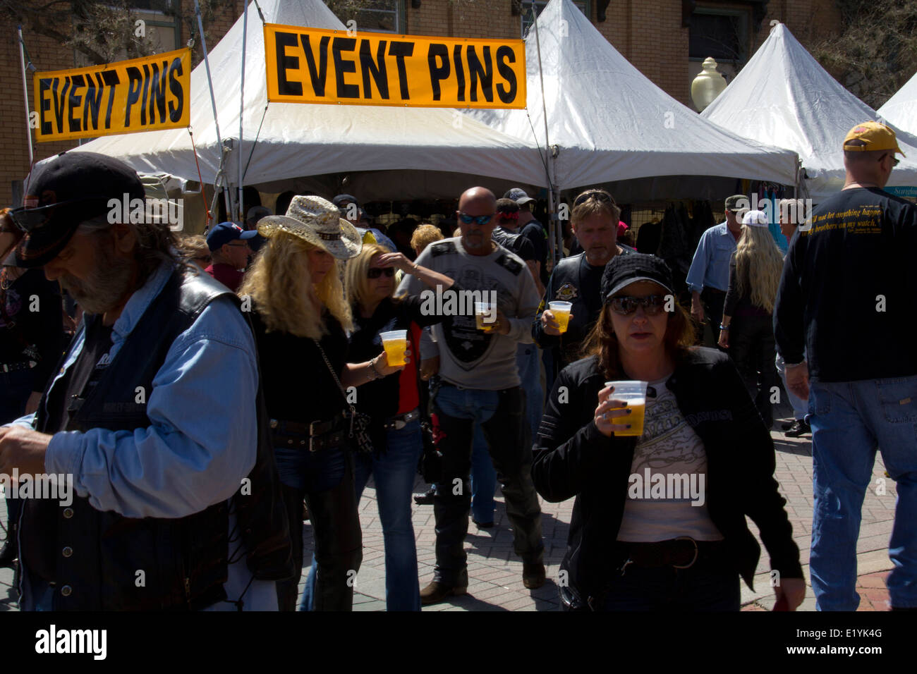 Innenstadt von DeLand erwacht zum Leben jedes Jahr im März wenn die DeLand Bike Rally in die Stadt, DeLand, FL kommt. Stockfoto