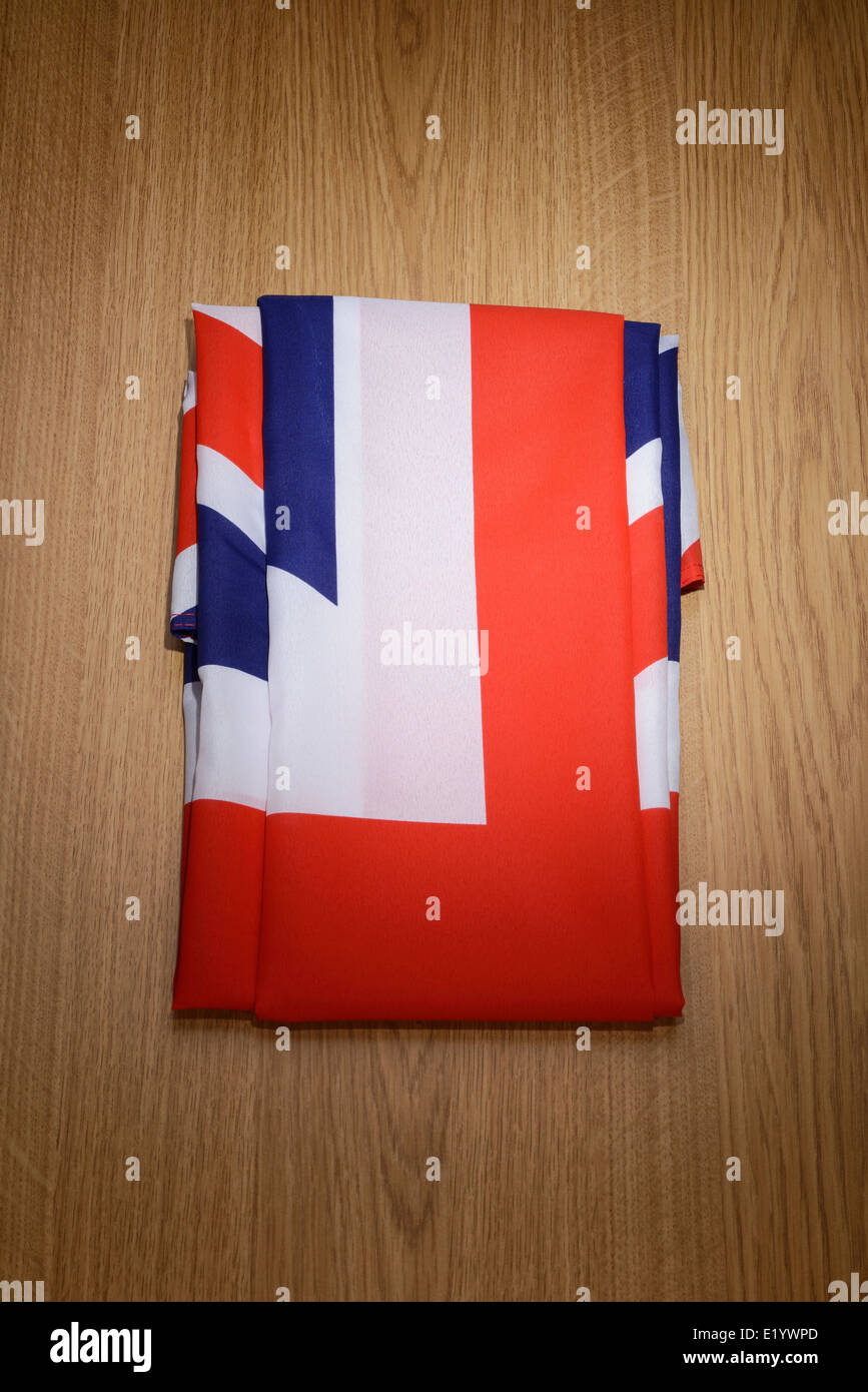 Gefaltete Großbritannien-Flagge Stockfoto