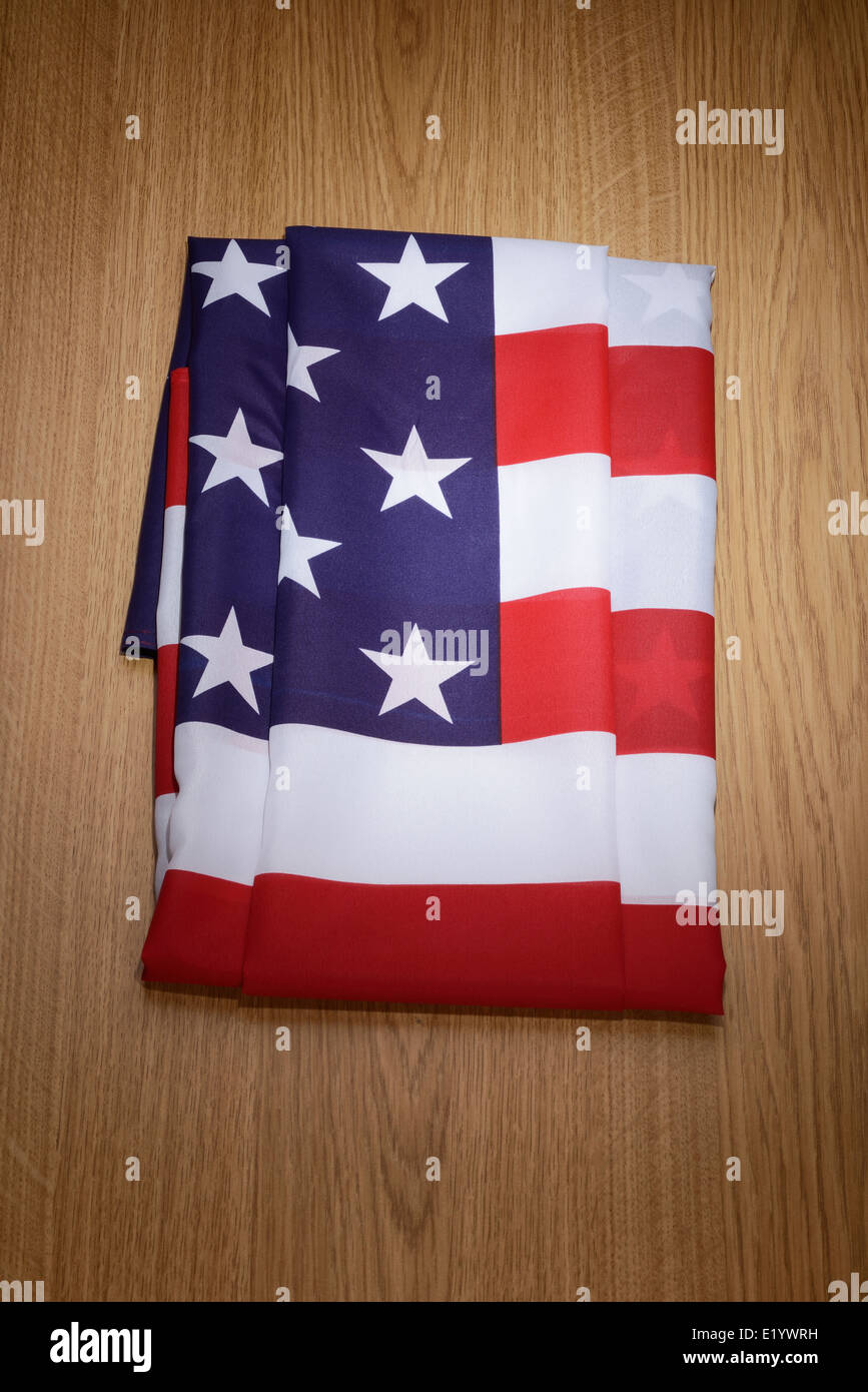 Gefaltete USA Sternenbanner Flagge Stockfoto