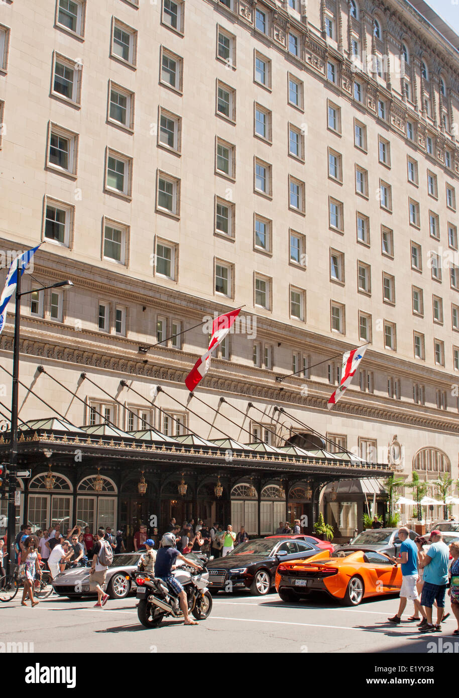 Teure Sportwagen weitergeben Formel 1 Grand Prix Wochenende Hotel Ritz Carlton Montreal. Stockfoto