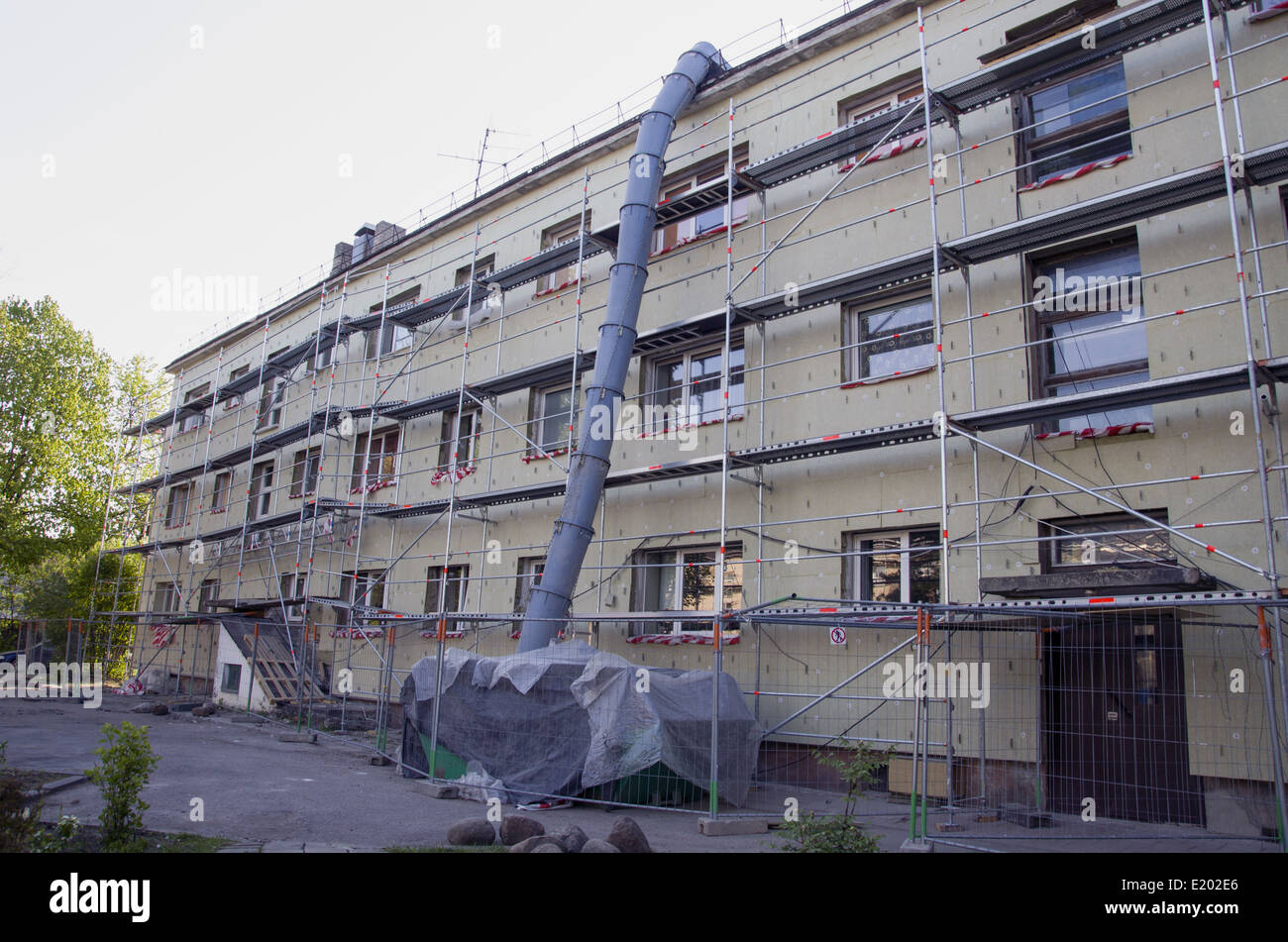 Haus Renovierung und Dämmung Arbeitsplatz in Stadt Stockfoto
