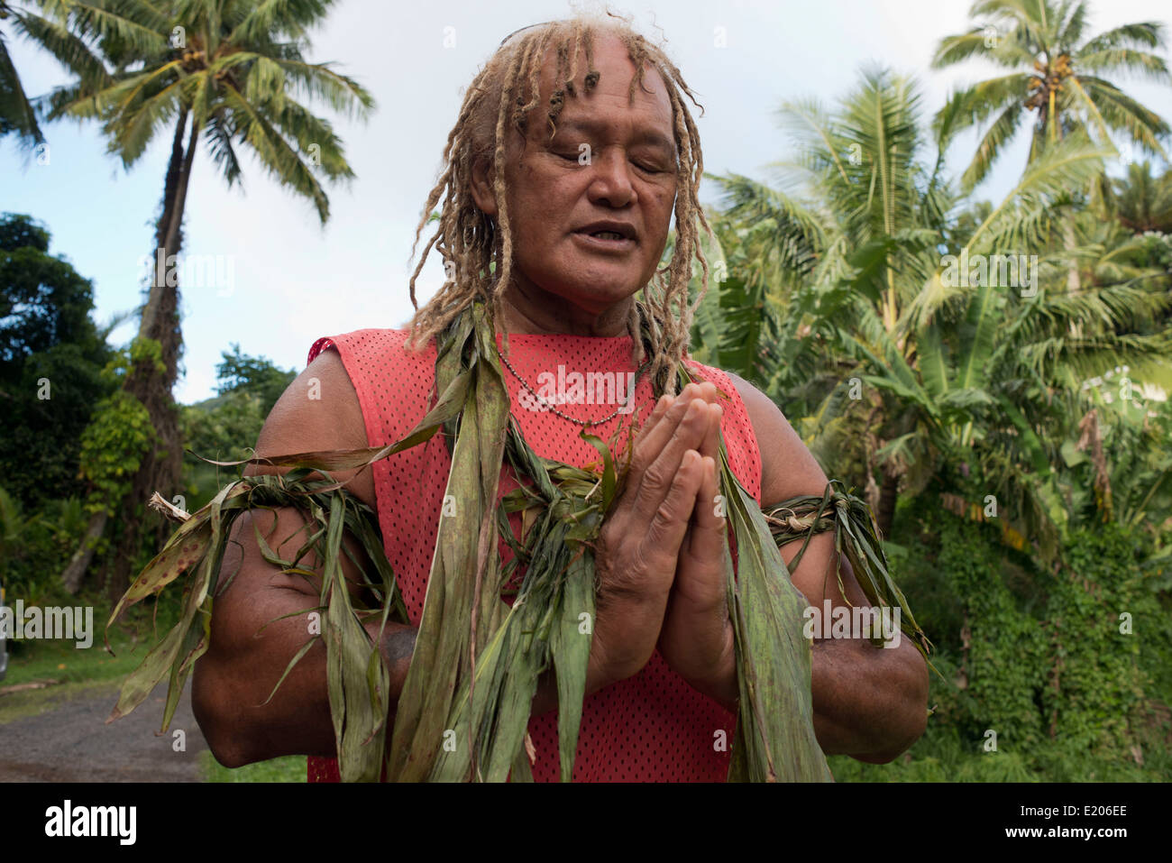 Rarotonga-Insel. Cook Island. Polynesien. Süd-Pazifik. PA Cross Island zu Fuß.  Trekking in den Bergen begann, als ich Stockfoto