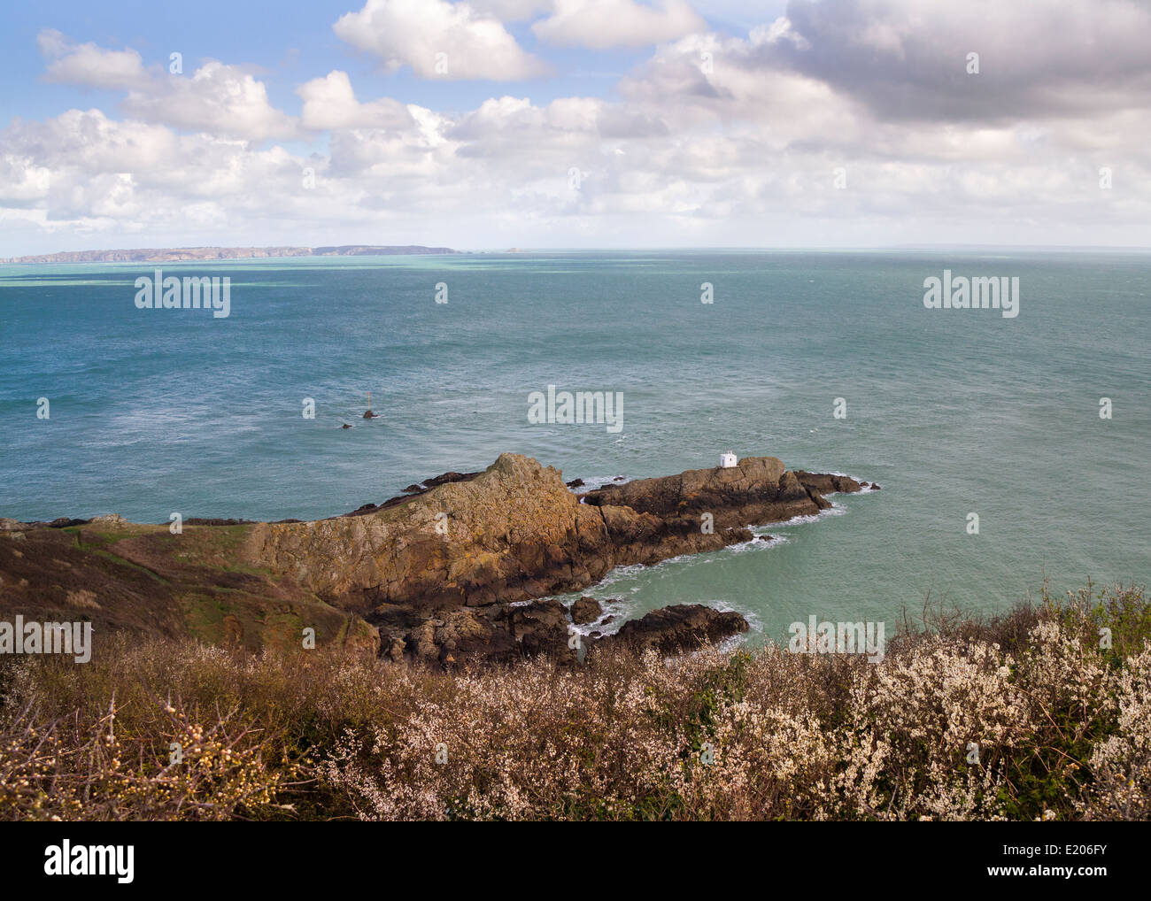 Blick vom Jerbourg Point auf Guernsey Stockfoto