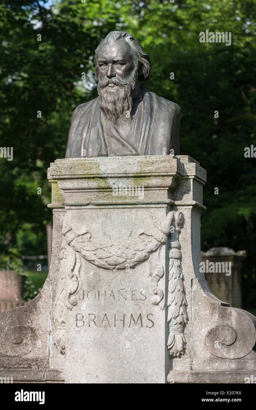 Johannes Brahms-Denkmal, englischer Garten, Meiningen, Thüringen, Deutschland Stockfoto