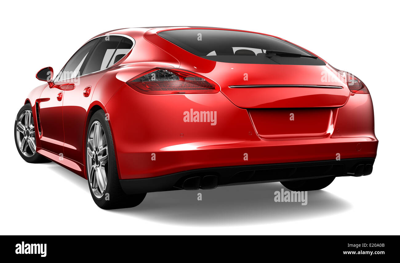Rote Luxus-Auto - Rückansicht Stockfoto