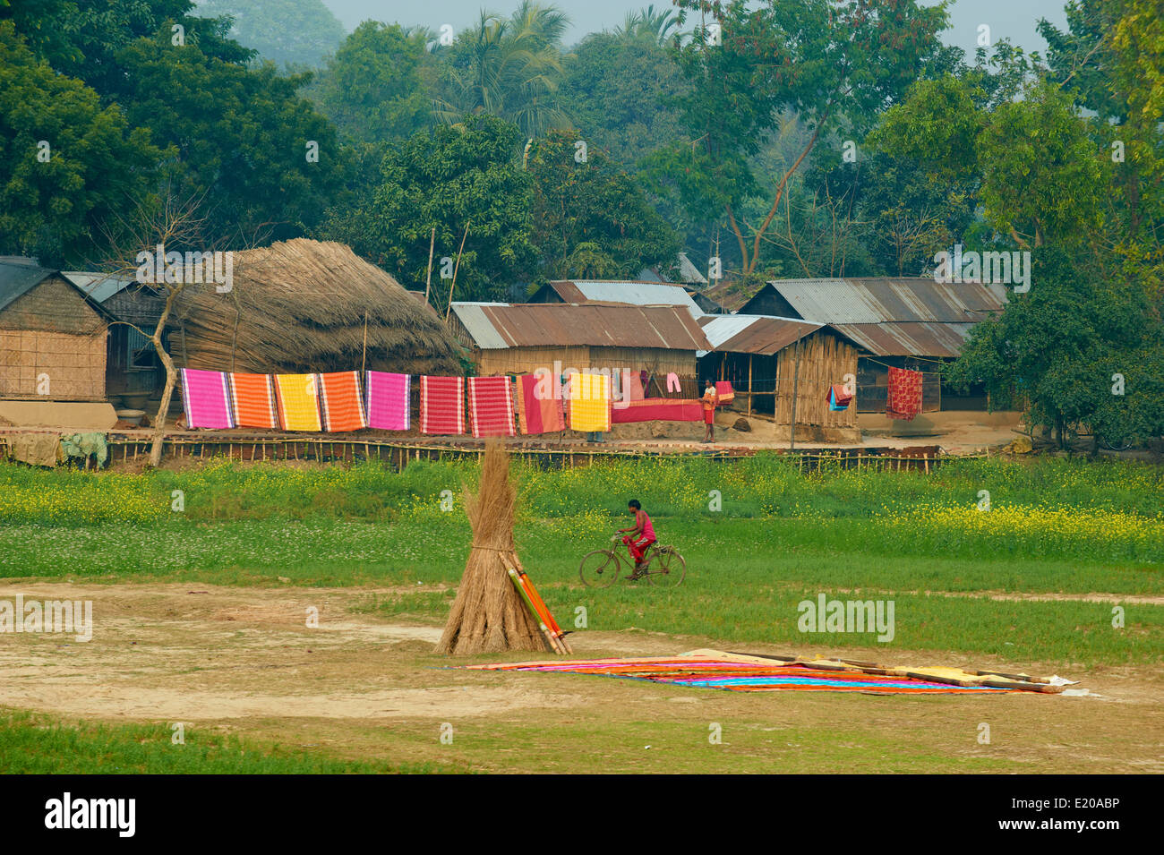 Indien, Westbengalen, Dörfer am Ufer des Hooghly River, Teil des Ganges Fluß Stockfoto