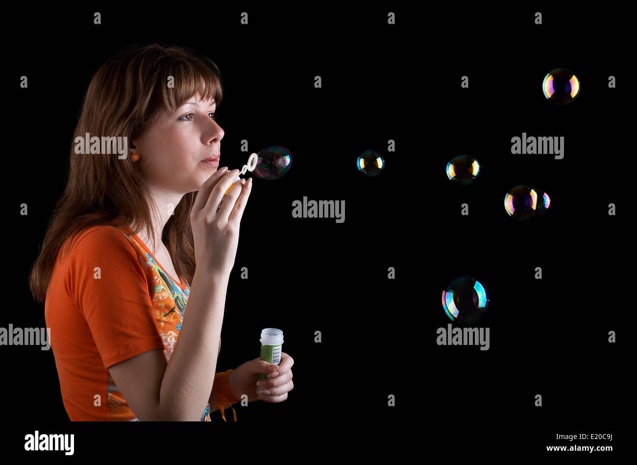 Mädchen mit bubbles Stockfoto