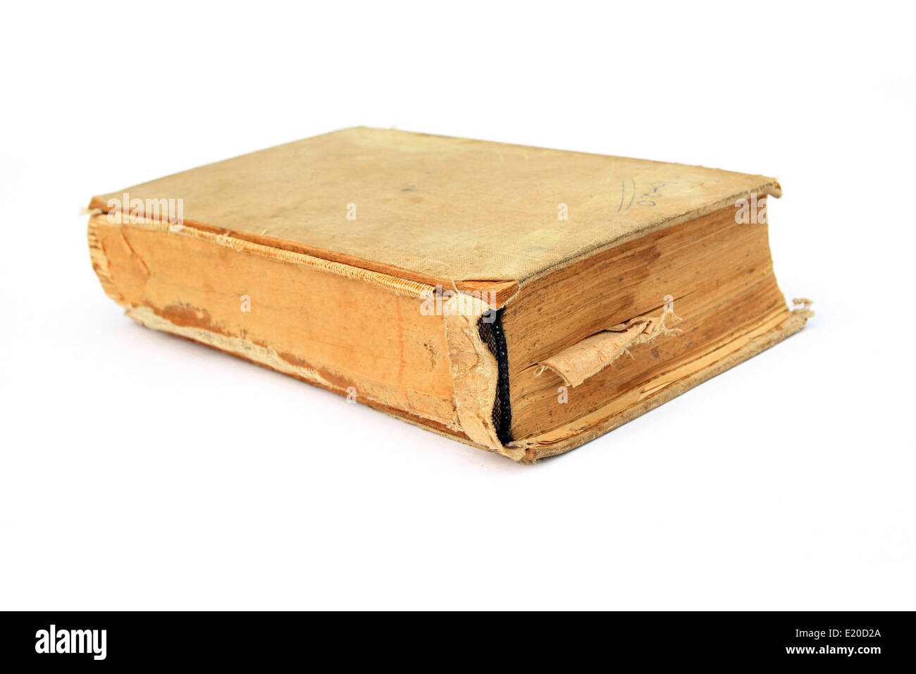 Aging Buch auf weißem Hintergrund Stockfoto