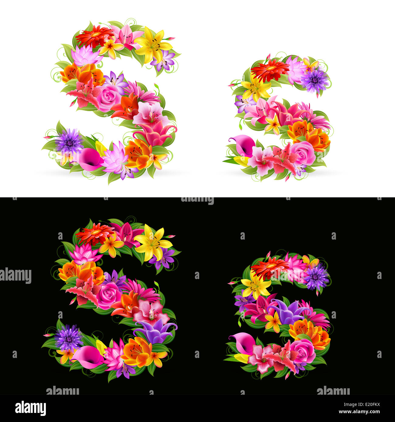 Blume-Schriftart Stockfoto