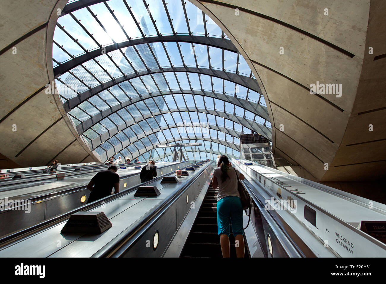 Canary Wharf-Bahnstation, London. Stockfoto