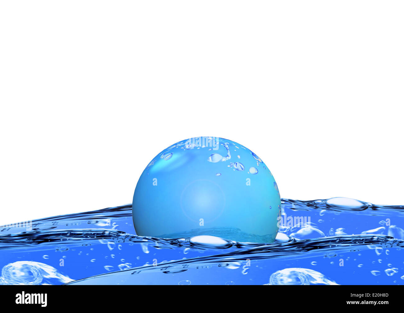 Blase auf dem Wasser schwimmt Stockfoto
