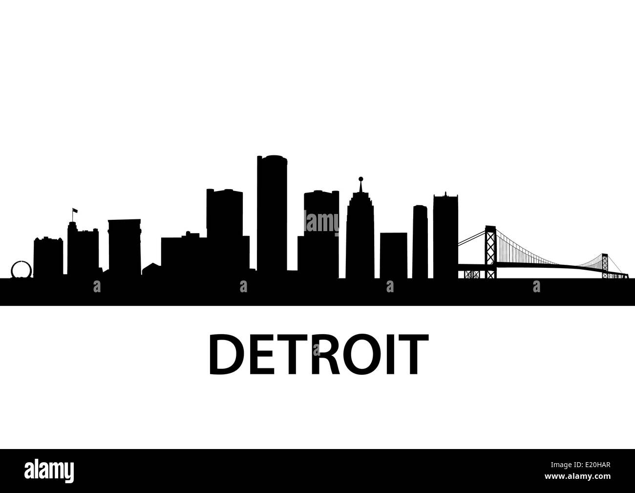 Skyline Detroit Stockfoto