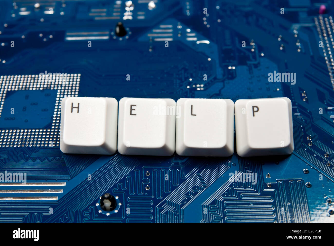 Hilfe für Leiterplatte Stockfoto