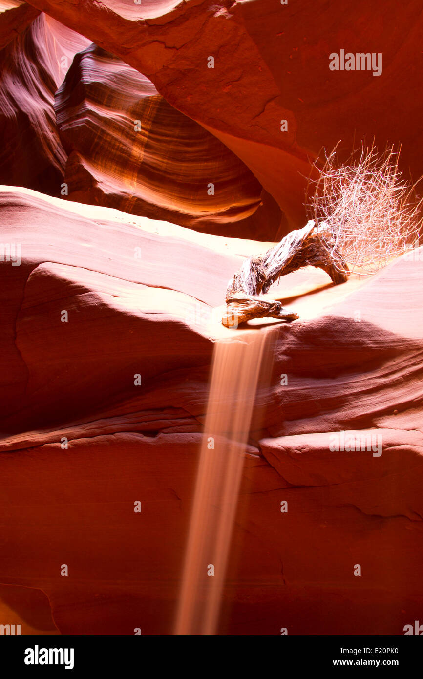 Sand sieben Felsen Regal tief im Inneren Slotcanyon Stockfoto