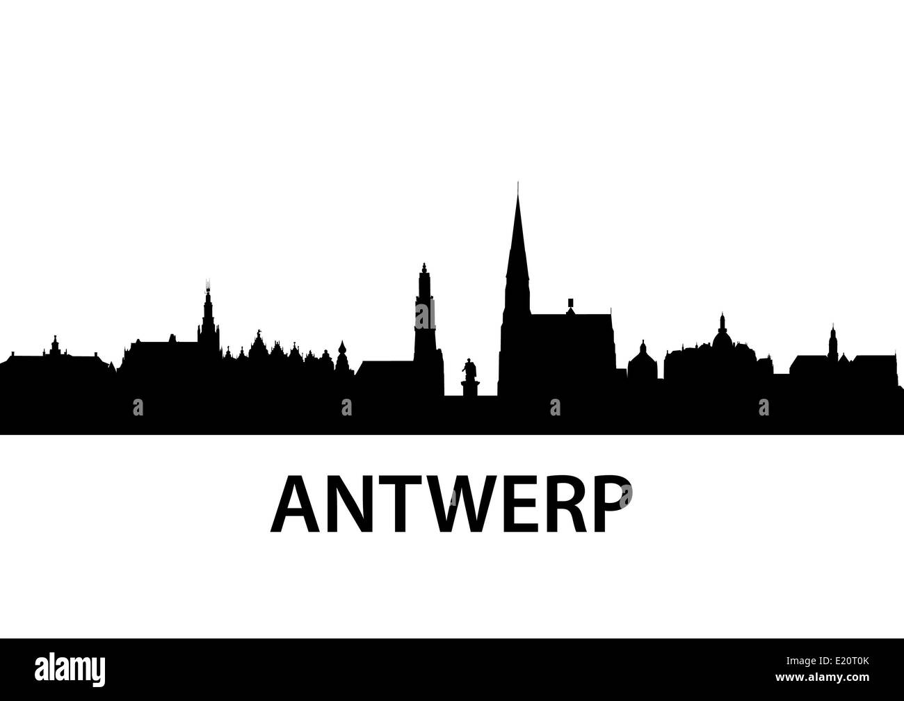Skyline von Antwerpen Stockfoto