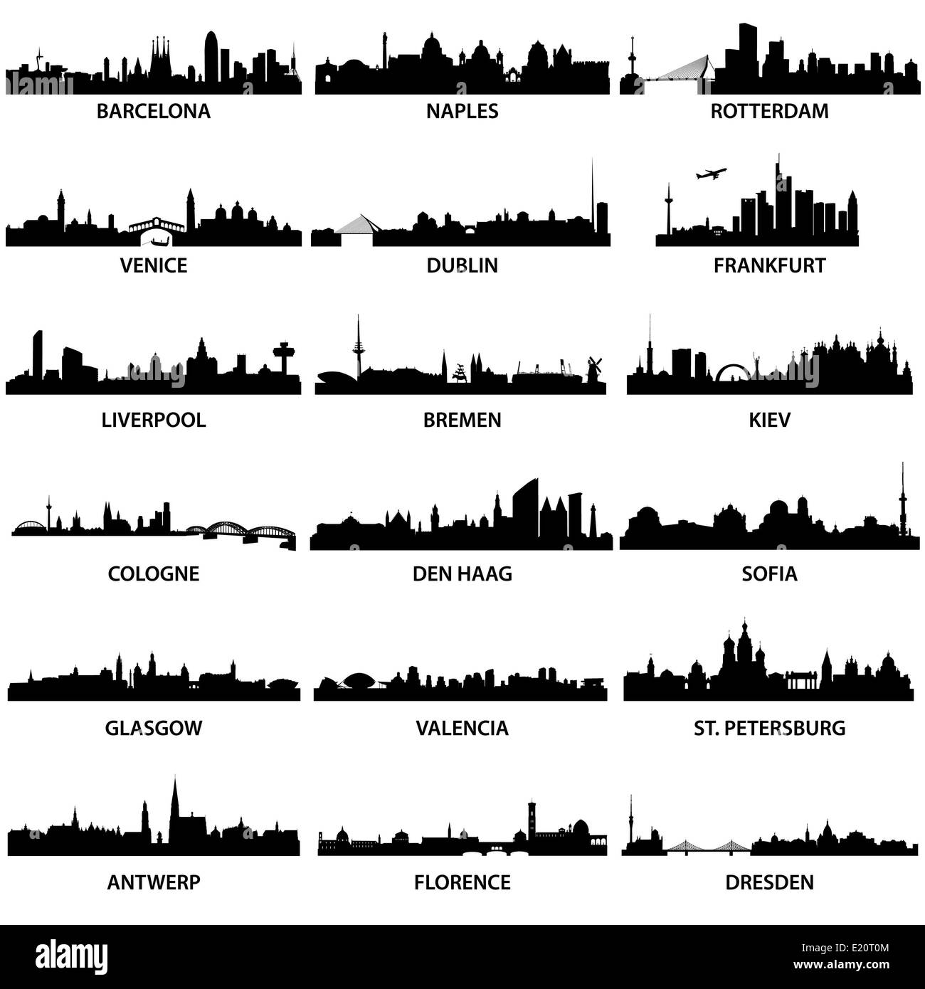Europäische Stadt Skylines Stockfoto