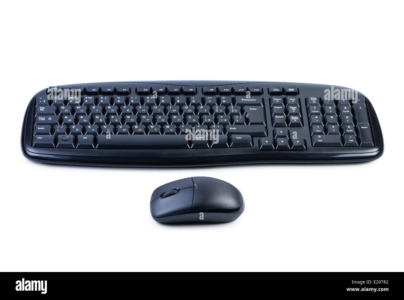 Computer-Tastatur und Maus isoliert. Stockfoto
