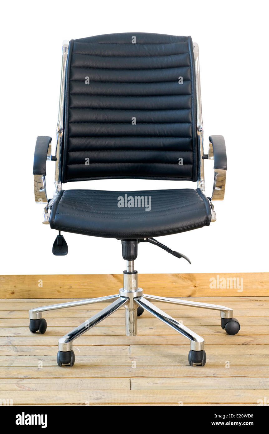 moderne schwarz Leder Bürostuhl Stockfoto