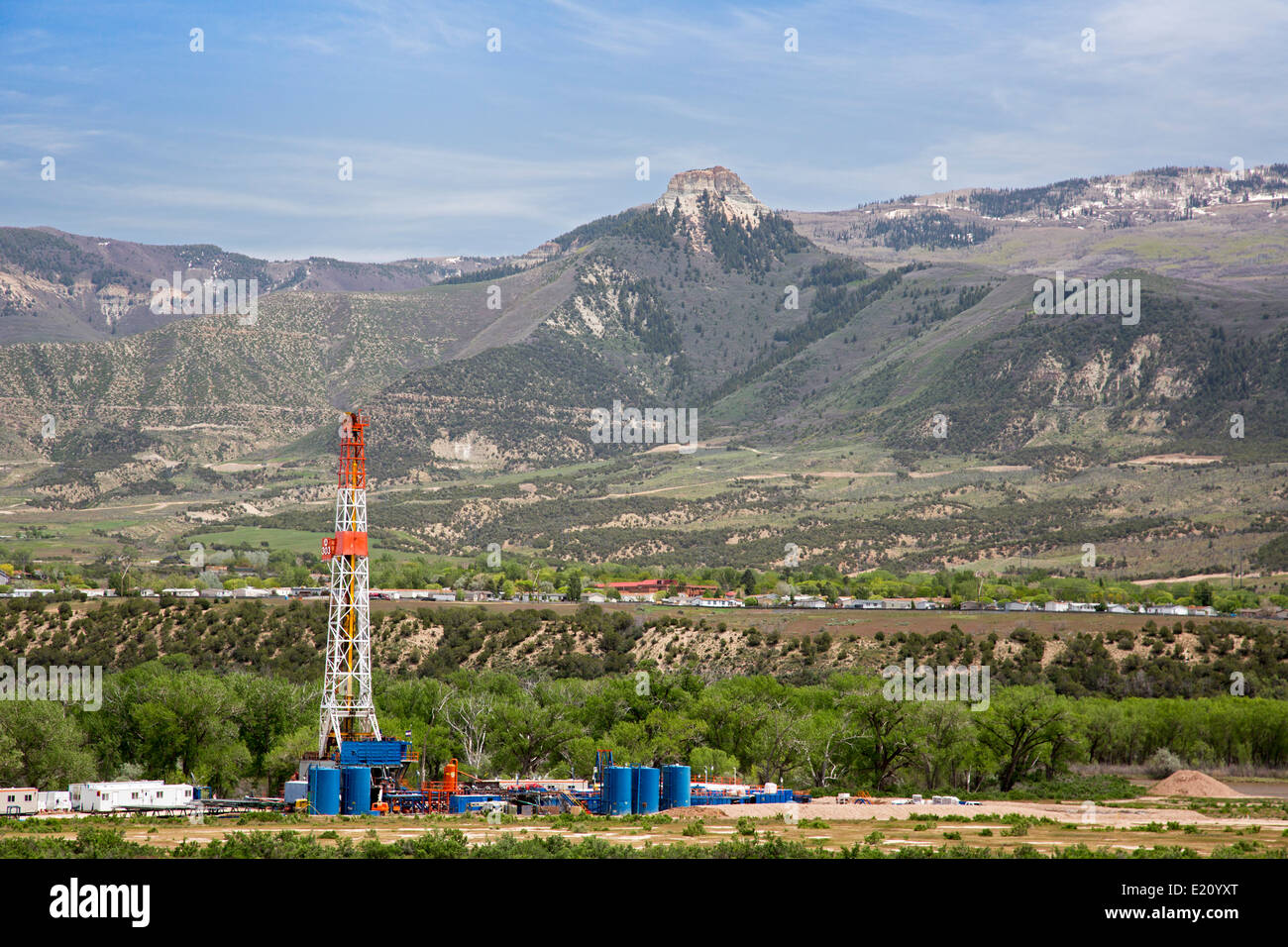 Grand Junction, Colorado - Öl-Bohrinsel im westlichen Colorado. Stockfoto