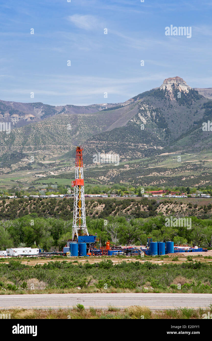 Grand Junction, Colorado - Öl-Bohrinsel im westlichen Colorado. Stockfoto