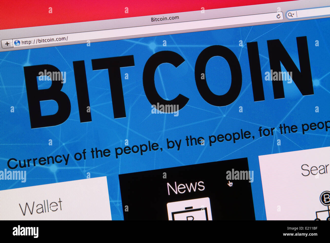Bitcoin cyber Währung website. Stockfoto