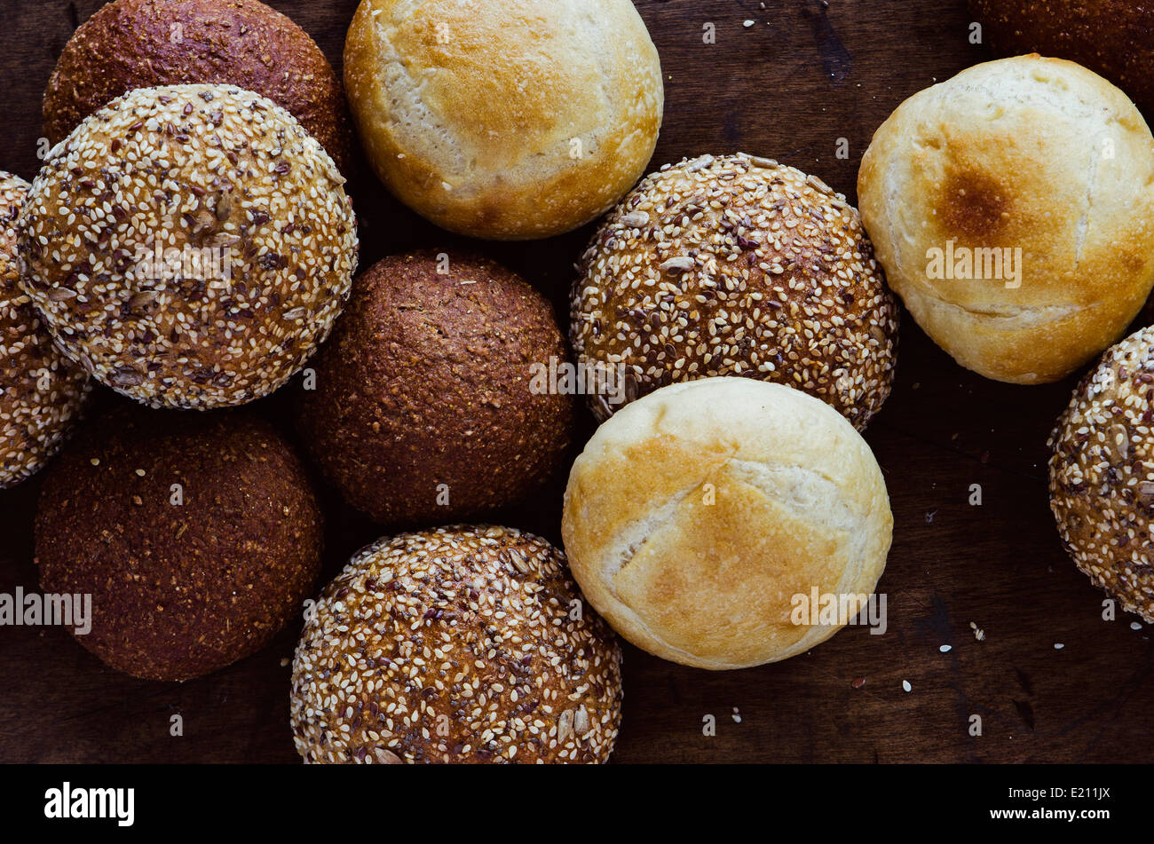 Verschiedene Handwerker-Brötchen Stockfoto